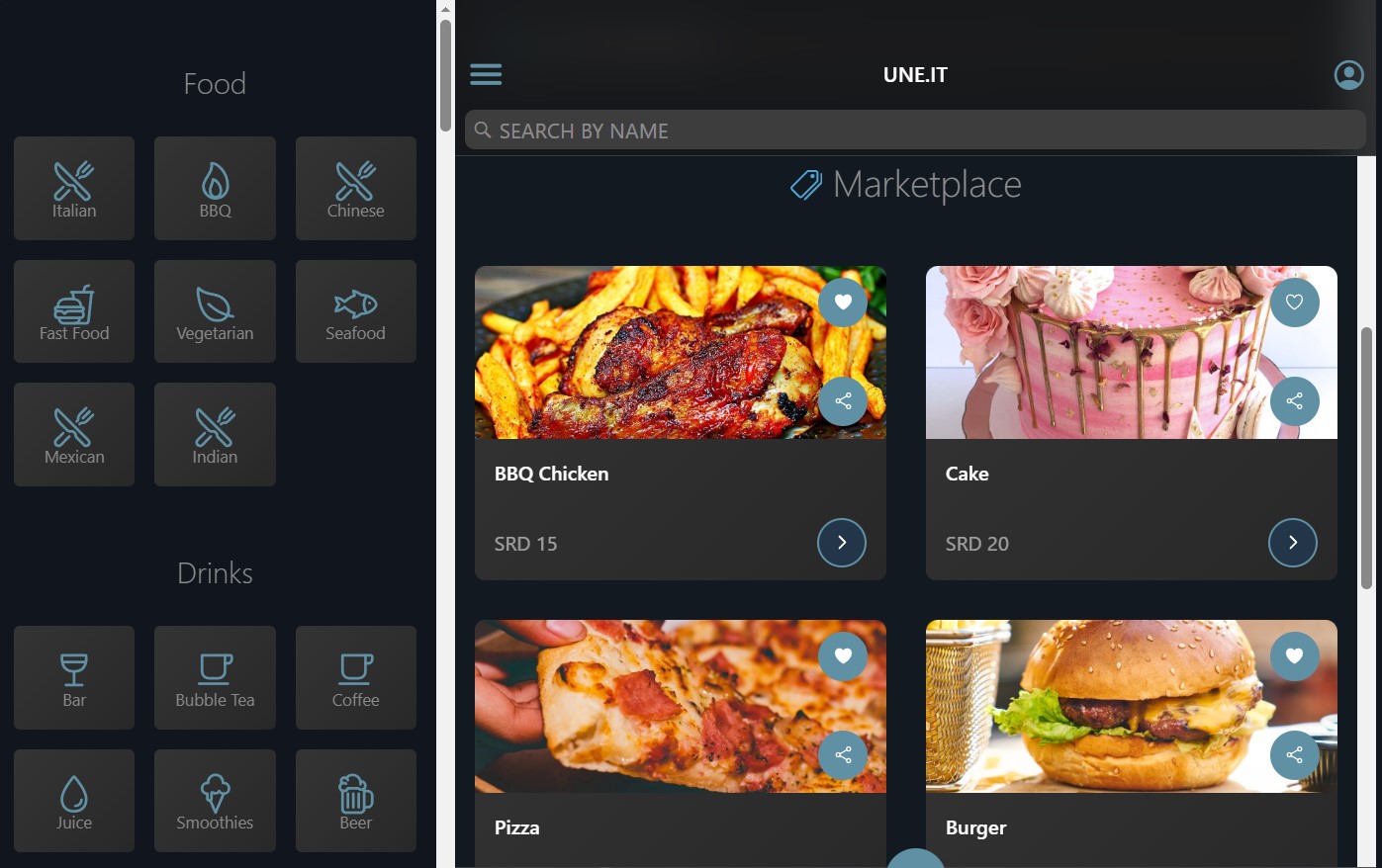 Marketplace-style project preview